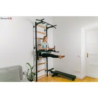 Stall bar for home with pull-up bar and dip station – BenchK 722