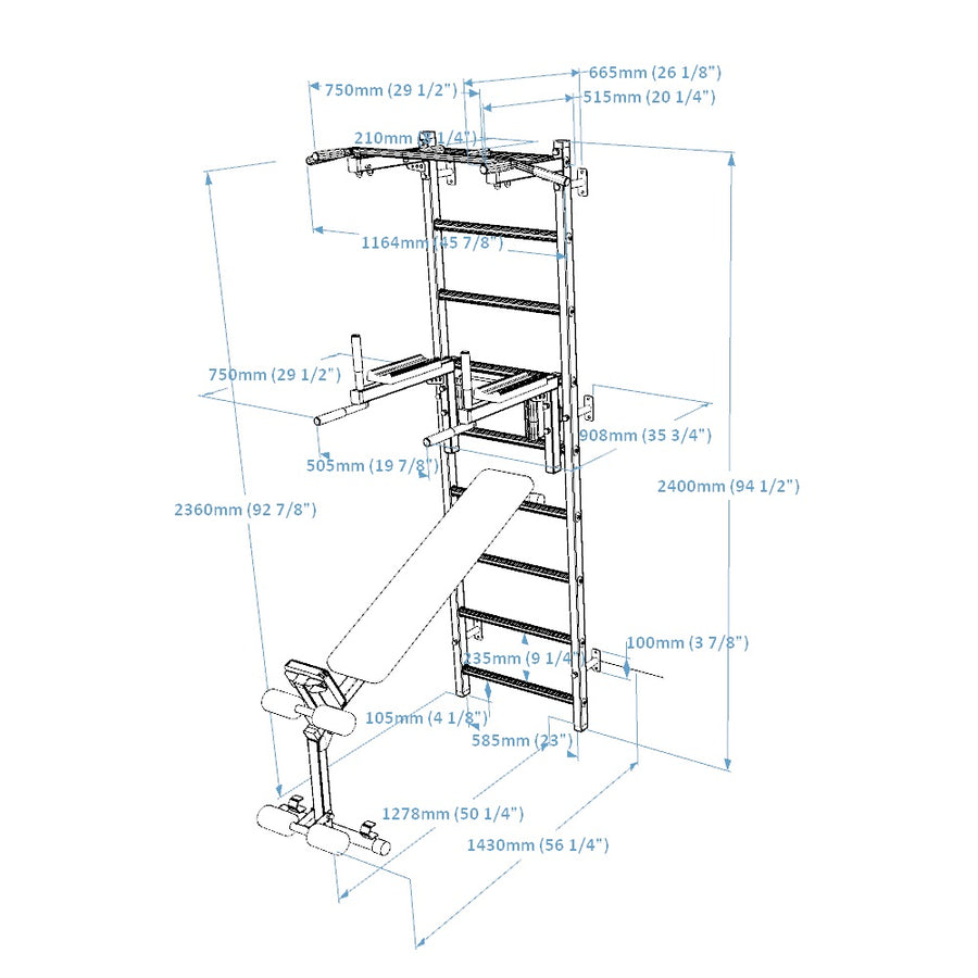 Gymnastic ladder for home gym or fitness room – BenchK 723