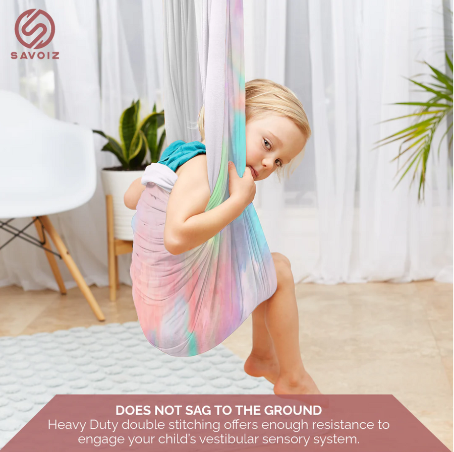 SAVOIZ Sensory Swing- Tie Dye- Sensory hammock- Therapy swing