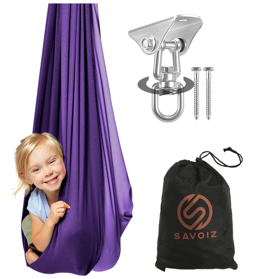 SAVOIZ Sensory Swing - Orange/Green, Pink/Grey, Purple (two toned)