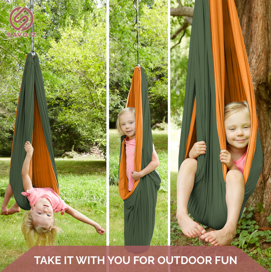 SAVOIZ Sensory Swing - Orange/Green, Pink/Grey, Purple (two toned)