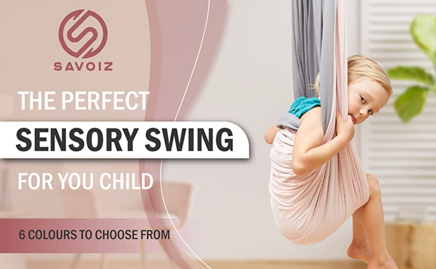 SAVOIZ Sensory Swing - Orange/Green, Pink/Grey, Purple (two toned)