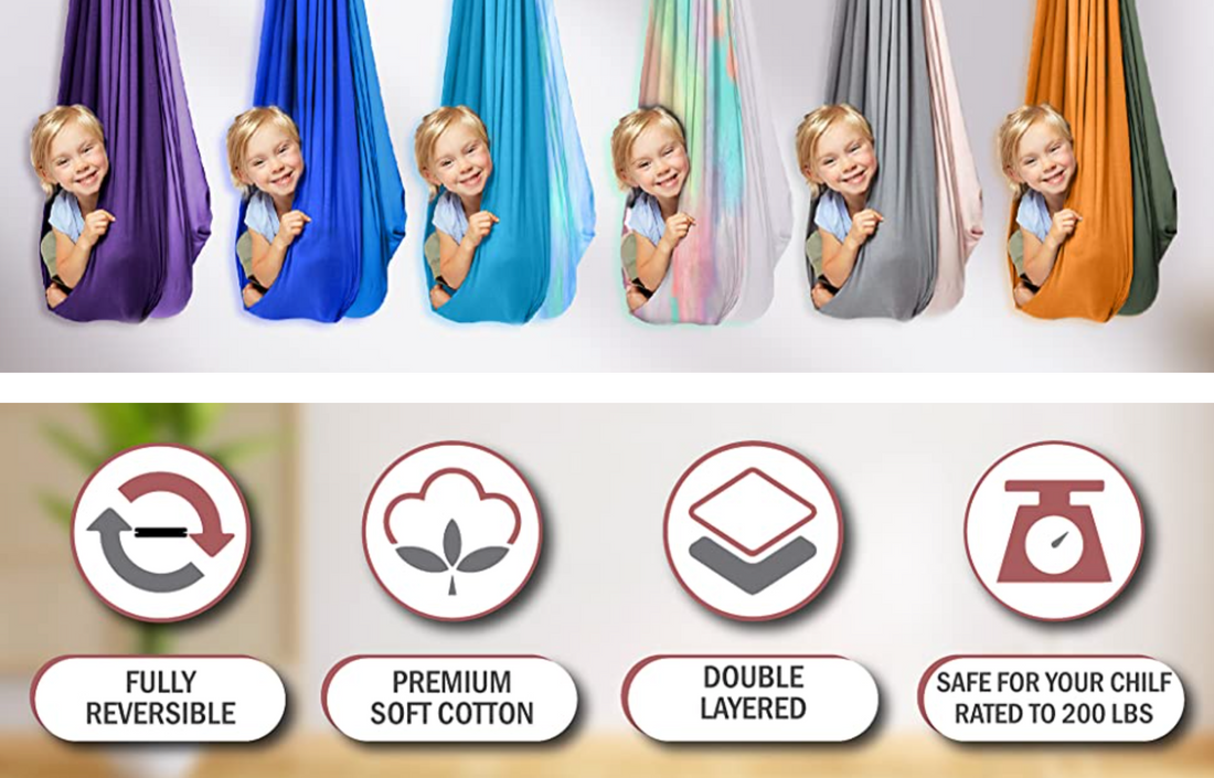 SAVOIZ Sensory Swing- Tie Dye- Sensory hammock- Therapy swing